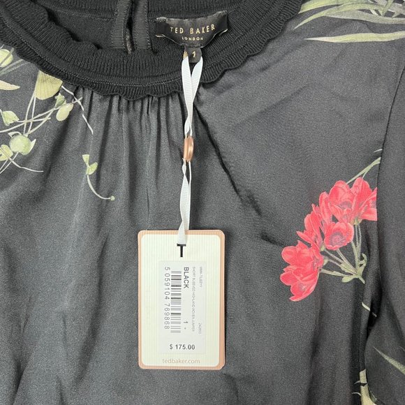 New Ted Baker Tileeyy Short-Sleeve Highland Woven Sweater Floral Jumper Size 1 - Picture 8 of 9